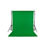 FototekFotograf 2x3m Yeşil Fon Perde + 2x3m Fon Stantı Fotoğraf Video Çekim Kiti Greenbox Set Fon Stant Çantalı