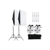 FototekFotograf 50x70cm 4 Duylu Softbox Sürekli Işık,fotoğraf,video,youtuber Kit Ikili Strobist Set