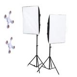 FototekFotograf 50x70cm Softbox 4 Duylu Ikili Sürekli Işık Seti Foto Video Ürün Çekim Makyaj 50x70 Softbox Çantalı