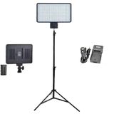 FototekFotograf Pro Led-320 Video Kamera Işığı Tepe Lambası Led Işık + 2 Metre Işık Ayağı F770 Pil Ve Şarj