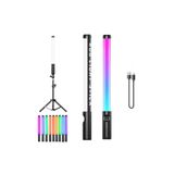 FototekFotograf RGB Led Işık Çubuk Led Renk Partisi Foto Video Rgb Işık Şarjlı Stüdyo Işığı+2m Işık Ayağı