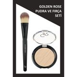 Foundation Brush - Fondöten Fırçası ve Silky Touch Compact Powder No: 04 Almond - Sıkıştırılmış Pudra Seti - No Color