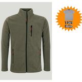 Four Man Erkek 3 Cep Detaylı Tam Fermuarlı Softshell Haki Polar Ceket