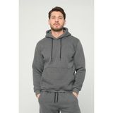 Four Man Erkek Antrasit Gri Standart Fit Normal Kesim Içi Polarlı 3 Iplik Kapüşonlu Fermuarlı Sweatshirt - Antrasit - Gri