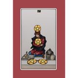 Four of Pentacles - Tarot Card Notebook - Card No.72 (Color Ed.): A5 Ruled Lined Tarot Journal Diary Sketchbook Notebook - Four of Pentacles (Stability and Security)