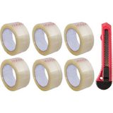 Four Season 6 Adet 45 mm x 100 mt Bant Şeffaf Koli Bandı ve Falçata