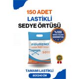 Fourend 150 Adet Tek Kullanımlık Yeni Nesil Lastikli Beyaz Sedye Örtüsü