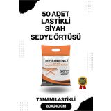 Fourend 50 Adet Lastikli Sedye Örtüsü - Siyah Renk FOUREND