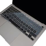 FourForce MacBook Klavye Koruyucu Ultra Ince Türkçe Q Baskılı Uk-Ters L- Enter Tipi Air M1 13INÇ A2337,A2179 Touch Id Uyumlu, Kaymaz Yıkanabilir Siyah Gri - Altın