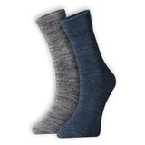 FOURSOLOS Unisex, 2'li Mavi Melanj-Gri Melanj Pamuklu Rahat Kalın Kışlık Soket Bot Çorabı, 38-44