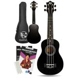 Fourtune Loki SP-21BK Soprano Siyah Ukulele Seti (Başlangıç Seviye) (Siyah)
