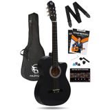 Fourtune Luca CW-200BK Siyah Kesik Kasa Klasik Gitar Seti 4/4 Sap Ayarlı (Cutaway)