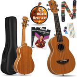 Fourtune Sydra UKC-23M Concert Ukulele Maun Ağacı Profesyonel Ukulele Seti - Açık Kahverengi