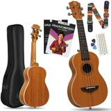 Fourtune Sydra UKC-23M Concert Ukulele Maun Ağacı Profesyonel Ukulele Seti (Açık Maun, 23")