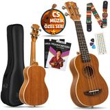 Fourtune Sydra UKS-21M Soprano Ukulele Maun Ağacı Profesyonel Ukulele Seti