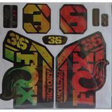 Fox 36 Bisiklet Maşa Etiketi, Kask Sticker Seti, Çıkartma Etiketi Fıstık Sarı Kırmızı