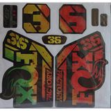 Fox 36 Bisiklet Maşa Etiketi, Kask Sticker Seti, Çıkartma Etiketi Fıstık Sarı Kırmızı