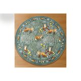 Fox Baskılı Yuvarlak Dokuma Taban Halı, 175 Yng, 120X120 Cm