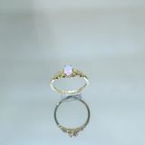 Fox Love Pembe Quartz Evlilik Teklifi Prenses 925 Ayar 0.50 Karat Gümüş Yüzük
