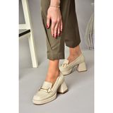 Fox Shoes 13187 Bej Kadın Topuklu Ayakkabı