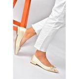fox SHOES Bej Saten Kumaş Alçak Topuklu Kadın Ayakkabı P820121204, Bej-Kumaş, 38