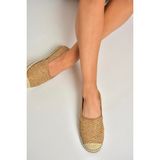Fox Shoes D280250017 Altın Hasır Günlük Kadın Ayakkabı