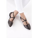 Fox Shoes D726537307 Platin Rengi Kadın Babet