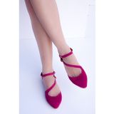 Fox Shoes Fuşya Kadın Süet Babet 1423