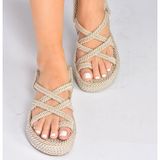 Fox Shoes H596021304 Ten Kadın Kumaş Sandalet