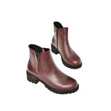 fox SHOES J654011903 Bordo Hakiki Deri Kadın Bot, Bordo-Hakiki Deri, 36