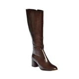 fox SHOES J848300160 Kahverengi Rustik Kalın Topuklu Kadın Çizme, Kahverengi-Rustik, 37