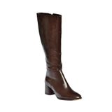 fox SHOES J848300160 Kahverengi Rustik Kalın Topuklu Kadın Çizme, Kahverengi-Rustik, 39