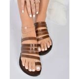 Fox Shoes K374680203 Taba Hakiki Deri Kadın Sandalet