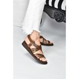 Fox Shoes K374680503 Taba Hakiki Deri Kadın Sandalet