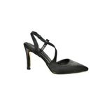 Fox Shoes K404910804 Siyah Saten Kumaş Sivri Burun Kadın Topuklu Ayakkabı