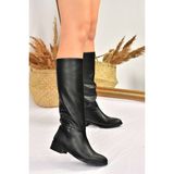 Fox Shoes Kadın Siyah Düz Taban Suni Deri Çizme 3 cm Topuklu Günlük Kullanım İçin Tasarlandı L726600909