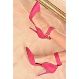 fox SHOES Kadın Topuklu Ayakkabı, Fuşya-Süet, 35
