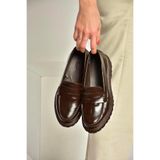 Fox Shoes Kahverengi Rustik Alçak Tabanlı Makosen Ayakkabı, 38, Y9960510, Kahverengi-Rustik, Kadın