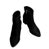 Fox Shoes L251089302 Siyah Süet Kalın Topuklu Kadın Bot