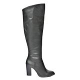 Fox Shoes L654618009 Siyah Suni Deri Yüksek Topuklu Kadın Çizme