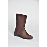 fox SHOES L726597702 Kahverengi Süet Düz Taban Günlük Kadın Bot, Kahverengi-Süet, 40