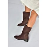 Fox Shoes L726597702 Kahverengi Süet Düz Taban Günlük Kadın Bot