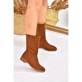 Fox Shoes L726597702 Taba Süet Düz Taban Günlük Kadın Bot
