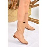 Fox Shoes L726597709 Ten Düz Taban Günlük Krem Kadın Bot