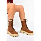 Fox Shoes L973916002 Siyah Yeşil Süet Bağcıklı Kadın Postal Bot