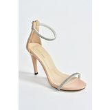Fox Shoes M251800009 Siyah Tek Bant Taşlı Kadın Abiye Ayakkabı