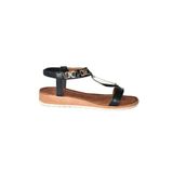 Fox Shoes M258312209 Siyah Taş Detaylı Günlük Kadın Sandalet