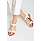 Fox Shoes M258315709 Beyaz Alçak Tabanlı Günlük Kadın Sandalet