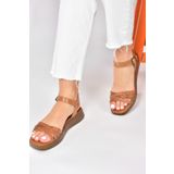 Fox Shoes M291030503 Taba Hakiki Deri Günlük Kadın Sandalet