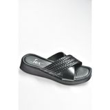 Fox Shoes M291049903 Siyah Hakiki Deri Çapraz Bantlı Kadın Terlik